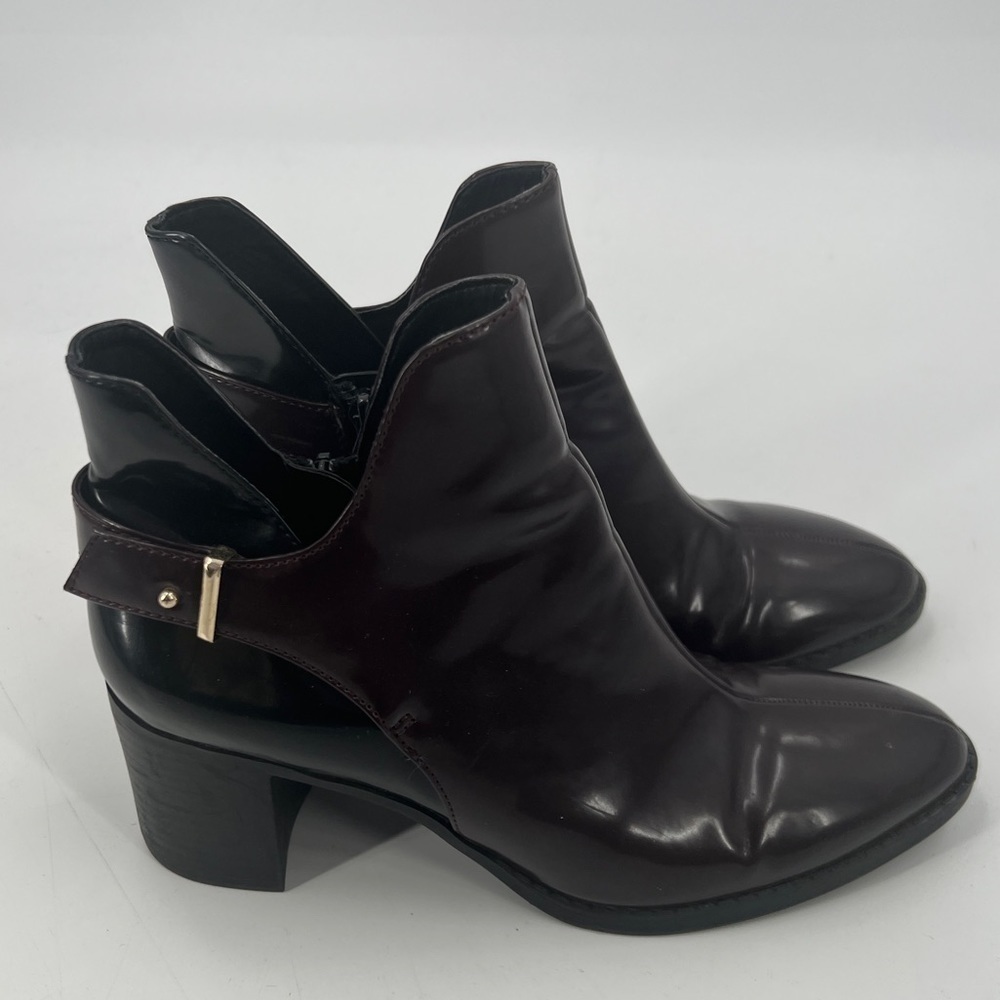 Zara black brown leather boots shoes size 38